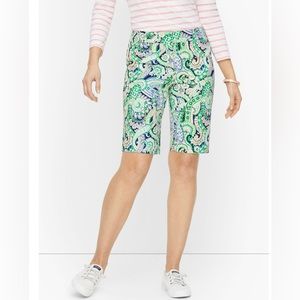 Talbots Watercolor Paisley Perfect Shorts, Size 4, Bermuda Length 10”